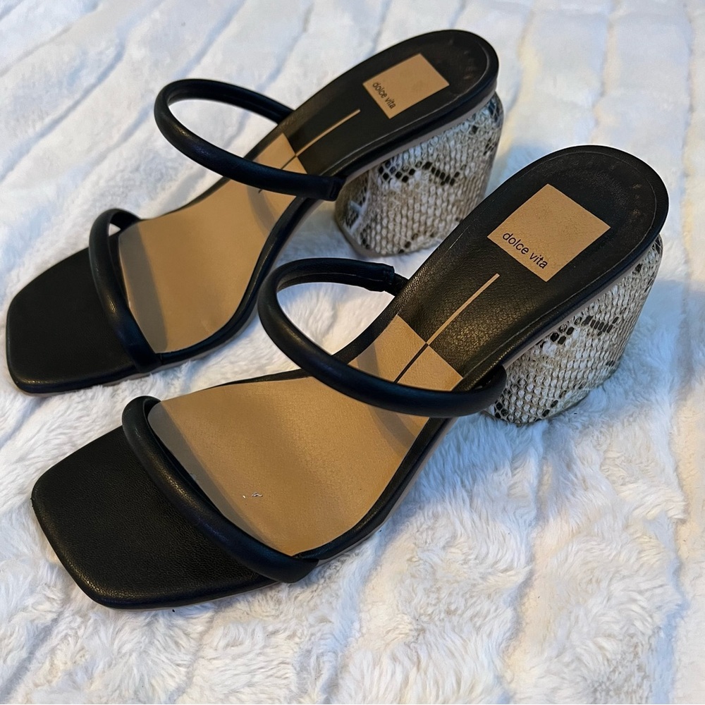 Dolce Vita Nadie Snakeskin Block Heels